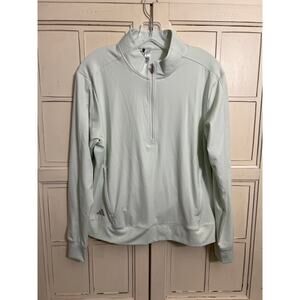 NWT Adidas size medium light green 1/2 zip pullover golf top shirt